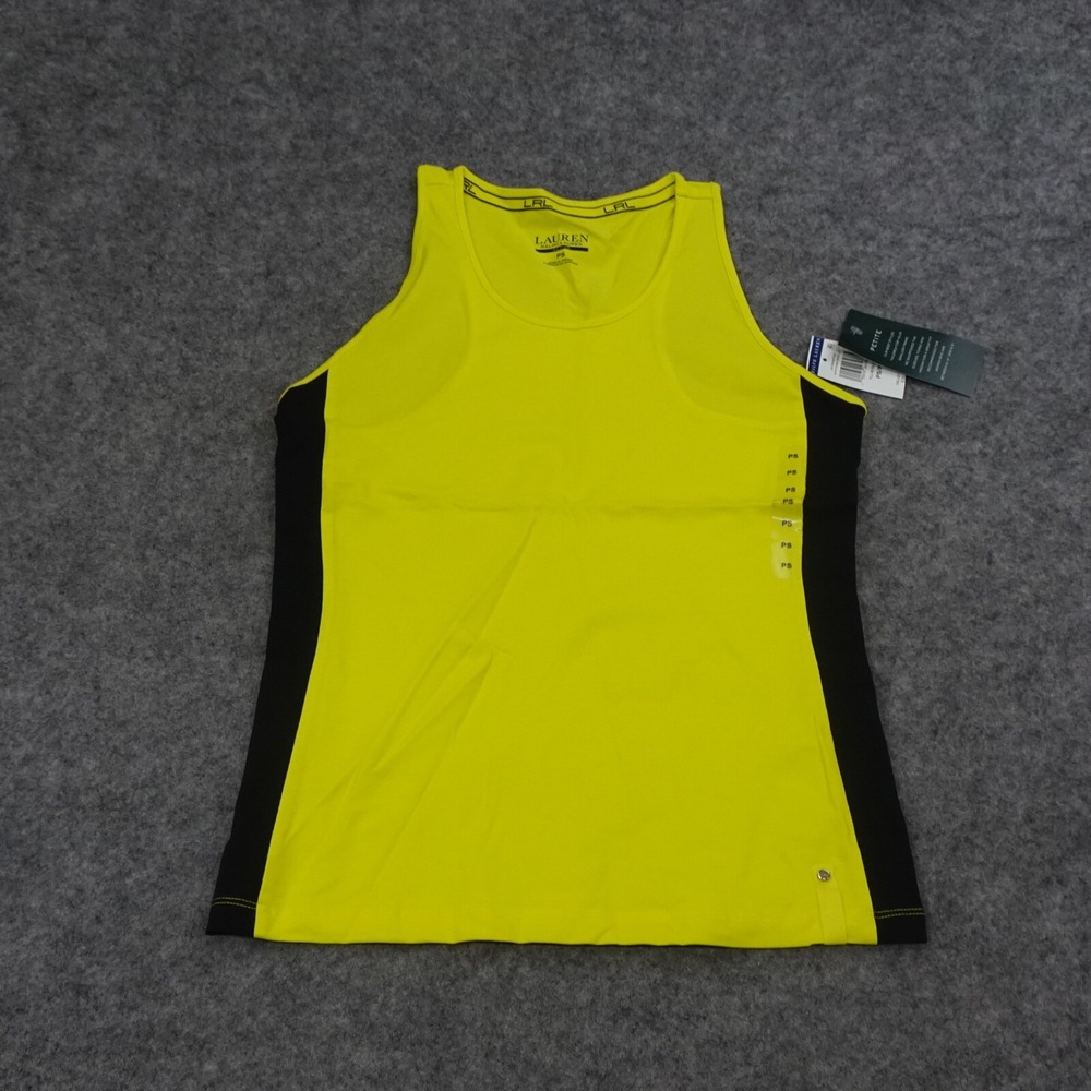 Ralph Lauren Active Tank Top Womens Petite Small Athleisure Running Yellow H